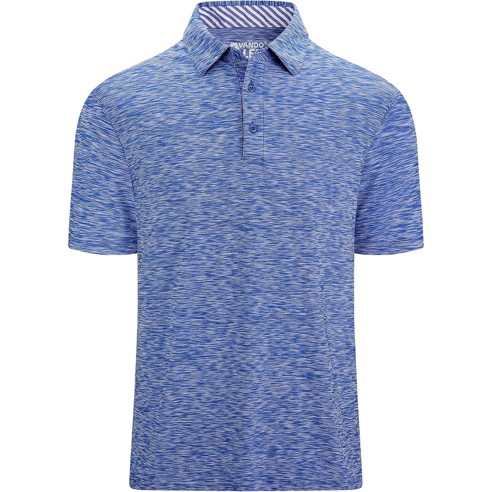 image:imageAlex Vando Mens Golf Shirt Moisture Wicking QuickDry Short Sleeve PoloBlue