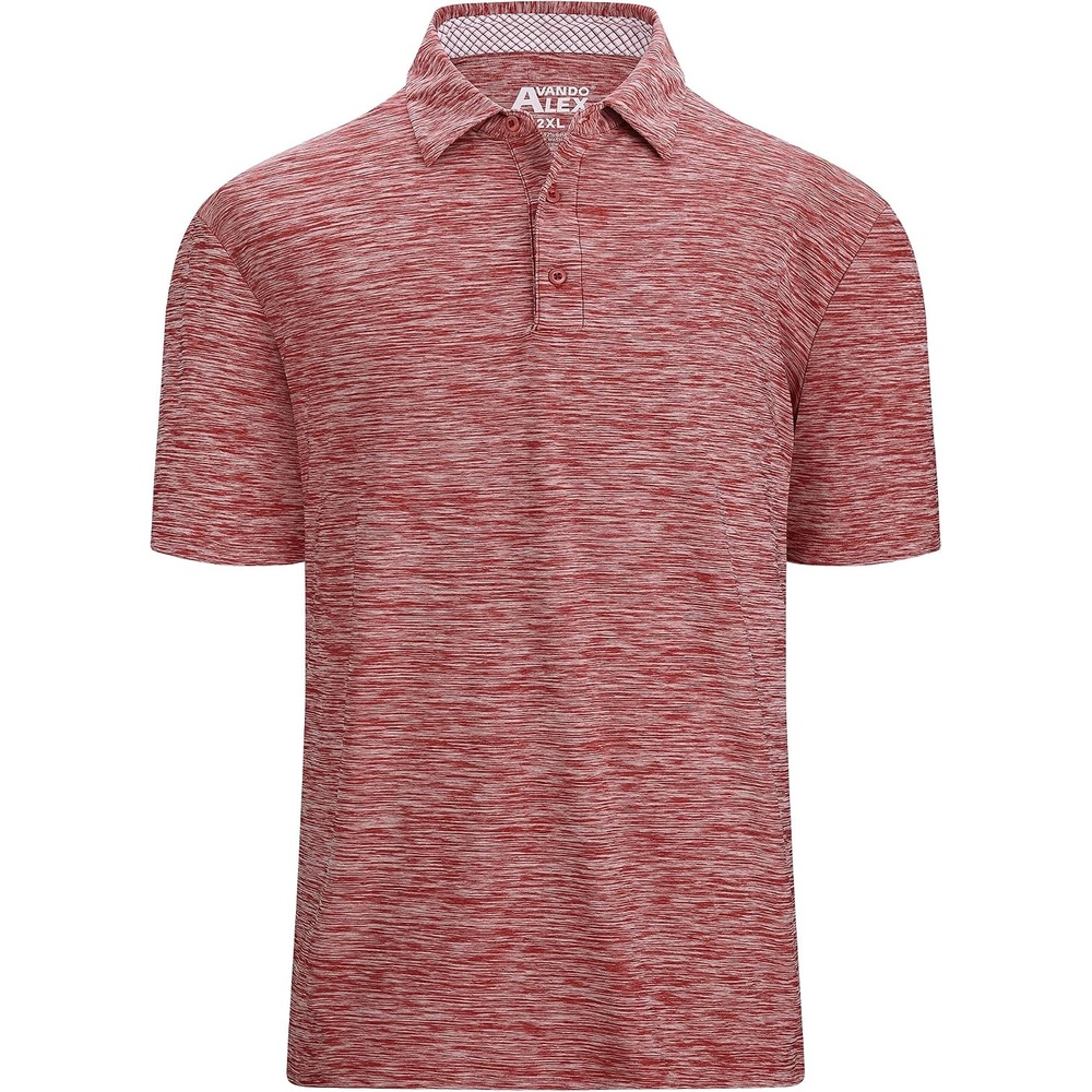 image:imageAlex Vando Mens Golf Shirt Moisture Wicking QuickDry Short Sleeve PoloBurgundy