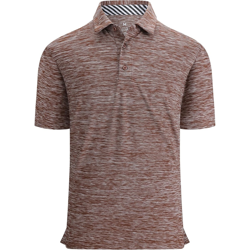 image:imageAlex Vando Mens Golf Shirt Moisture Wicking QuickDry Short Sleeve PoloCoffee