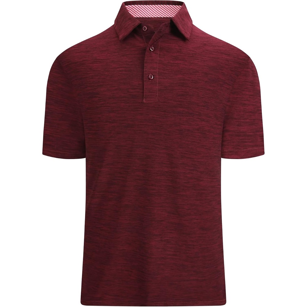 image:imageAlex Vando Mens Golf Shirt Moisture Wicking QuickDry Short Sleeve PoloDk Burgundy