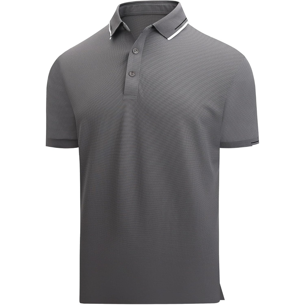 image:imageAlex Vando Mens Golf Shirt Moisture Wicking QuickDry Short Sleeve PoloDk Grey 188