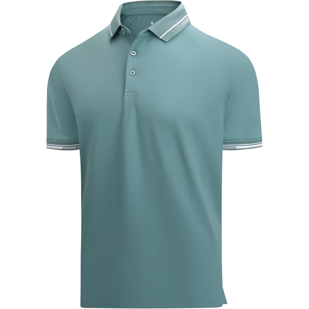 image:imageAlex Vando Mens Golf Shirt Moisture Wicking QuickDry Short Sleeve PoloGreen 189