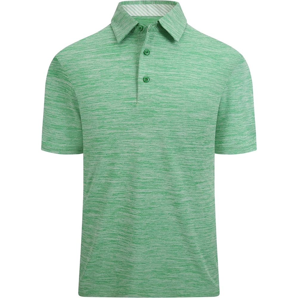 image:imageAlex Vando Mens Golf Shirt Moisture Wicking QuickDry Short Sleeve PoloLt Green