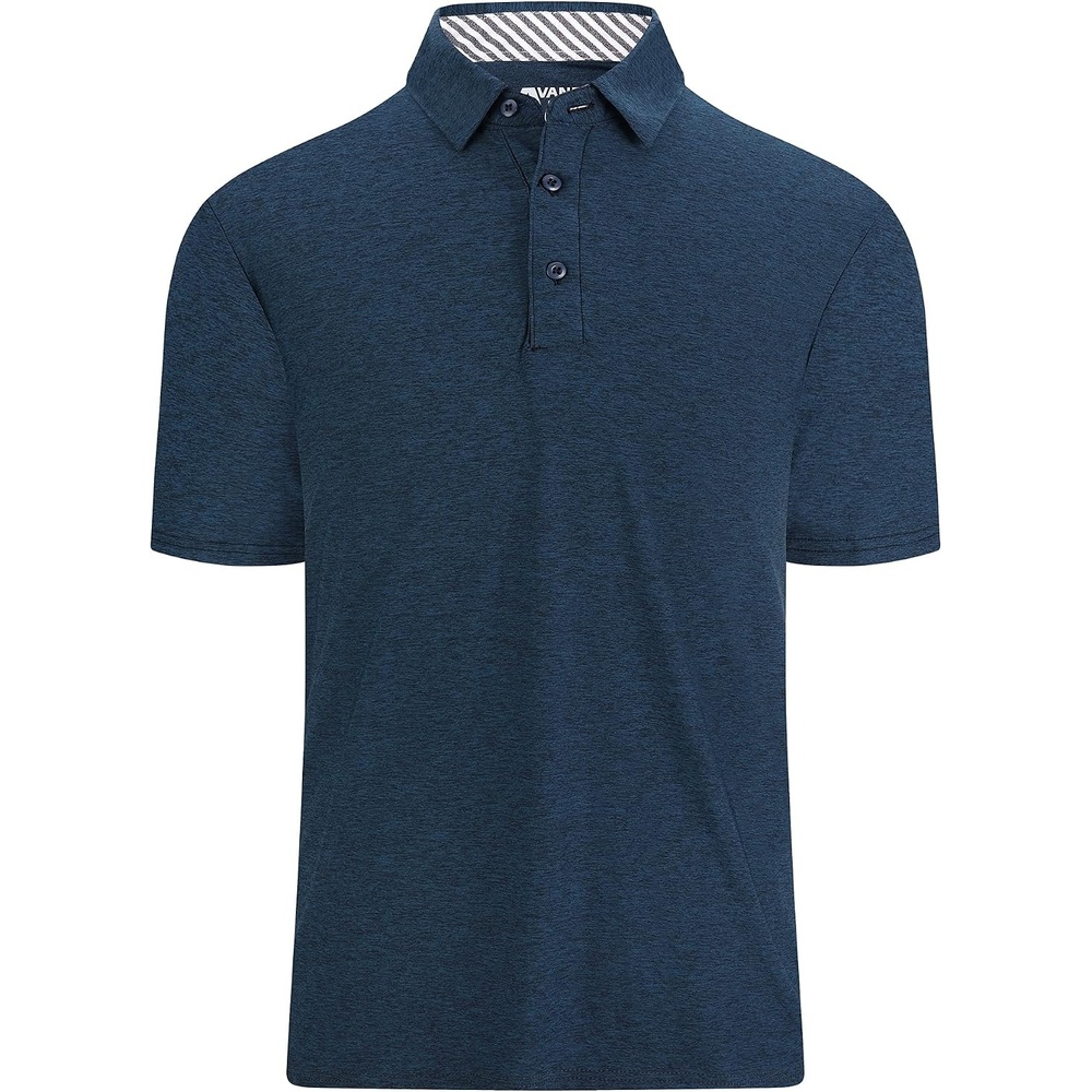image:imageAlex Vando Mens Golf Shirt Moisture Wicking QuickDry Short Sleeve PoloNavy
