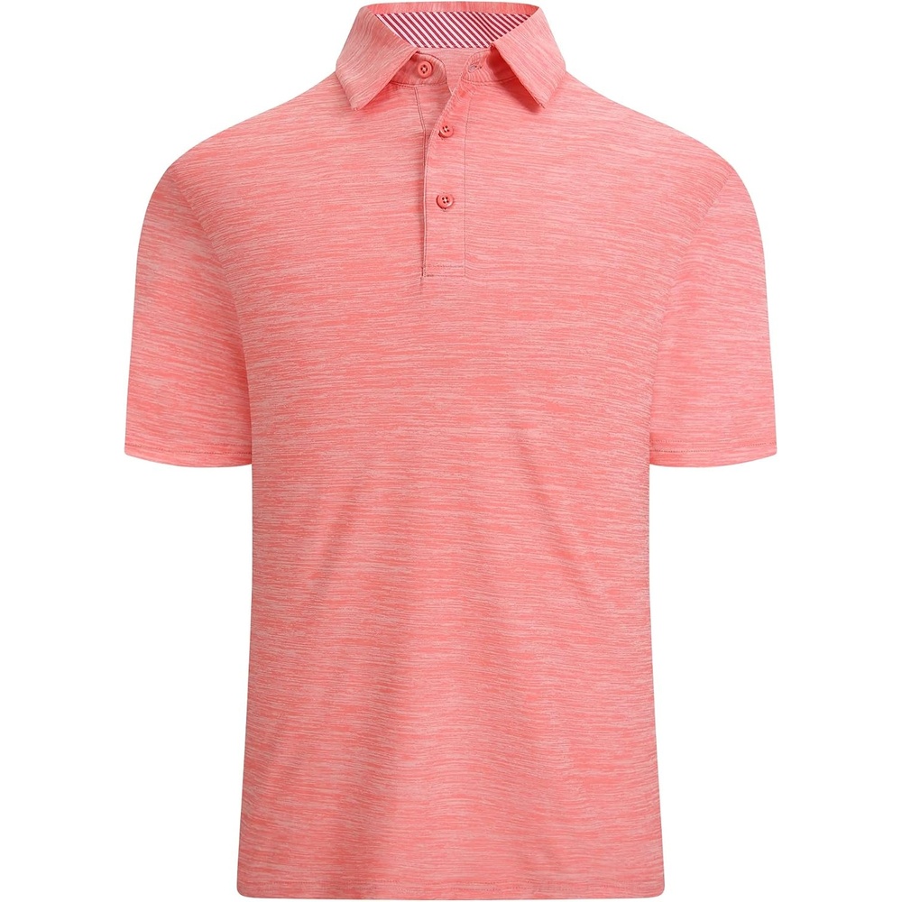 image:imageAlex Vando Mens Golf Shirt Moisture Wicking QuickDry Short Sleeve PoloPink
