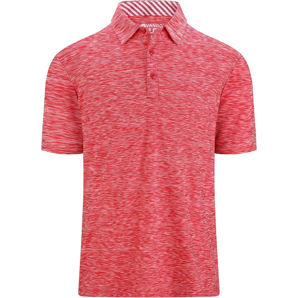 image:imageAlex Vando Mens Golf Shirt Moisture Wicking QuickDry Short Sleeve PoloRed