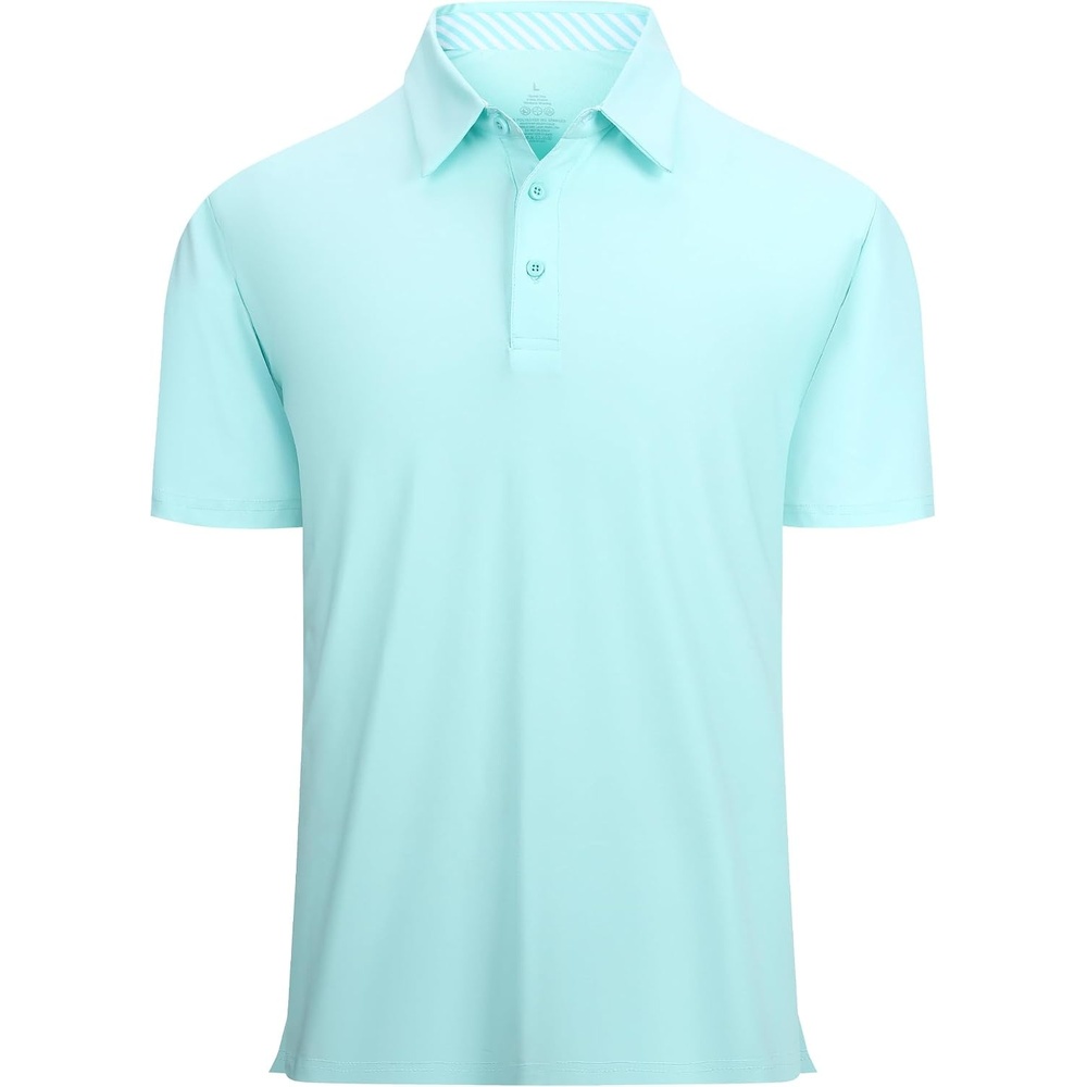 image:imageAlex Vando Mens Golf Shirt Moisture Wicking QuickDry Short Sleeve PoloTblue