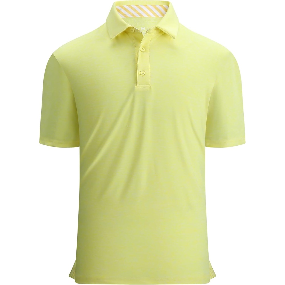 image:imageAlex Vando Mens Golf Shirt Moisture Wicking QuickDry Short Sleeve PoloYellow