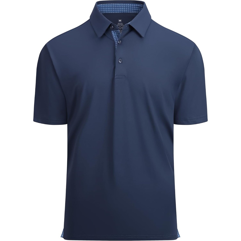 image:imageAlex Vando Mens Golf Shirt QuickDry Solid Short Sleeve Polo ShirtsNavy 09