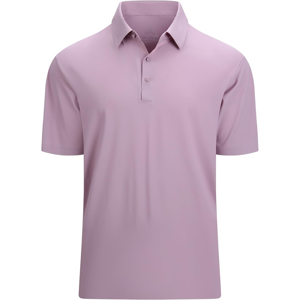 image:imageAlex Vando Mens Golf Shirt QuickDry Solid Short Sleeve Polo ShirtsPurple 100