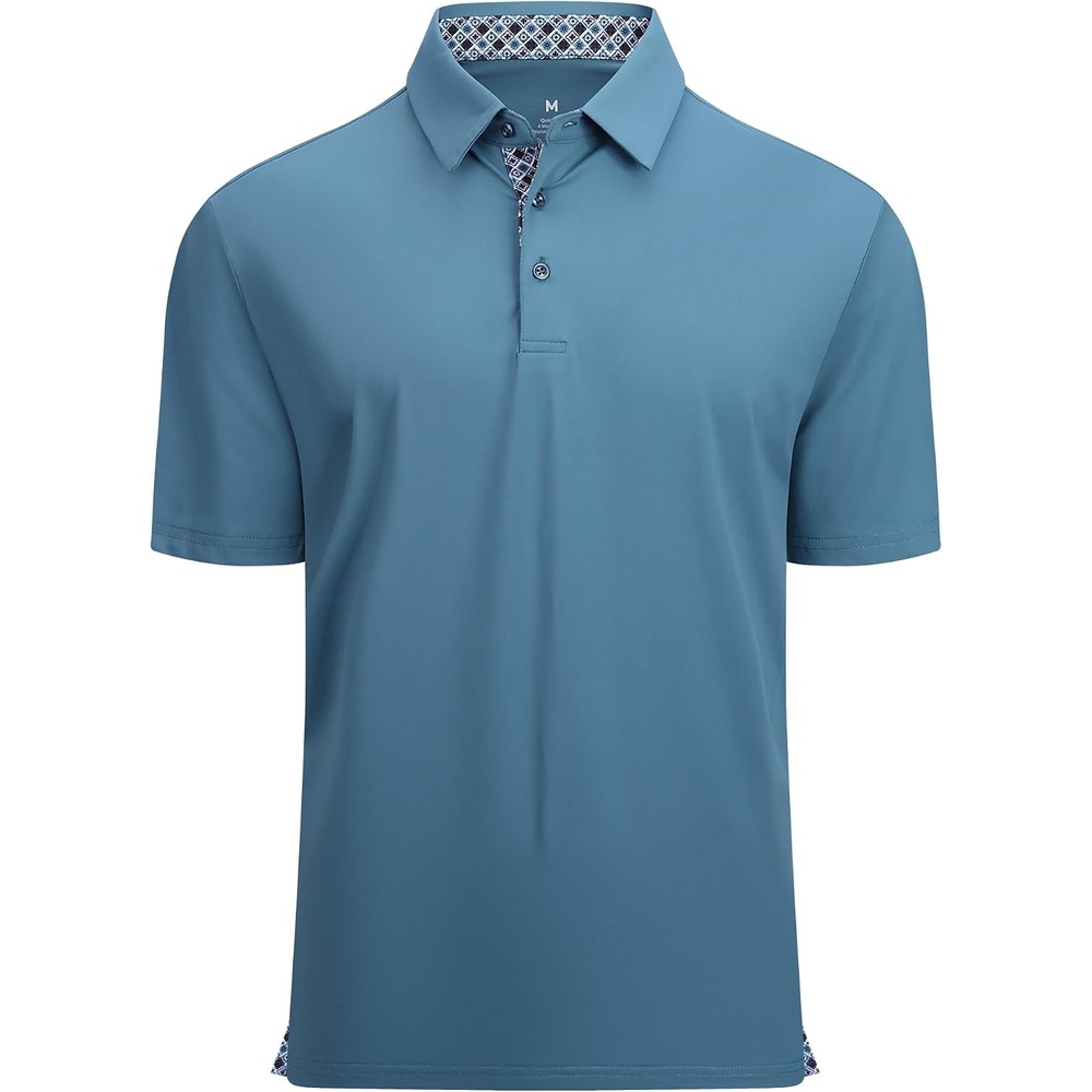 image:imageAlex Vando Mens Golf Shirt QuickDry Solid Short Sleeve Polo ShirtsTeal 09