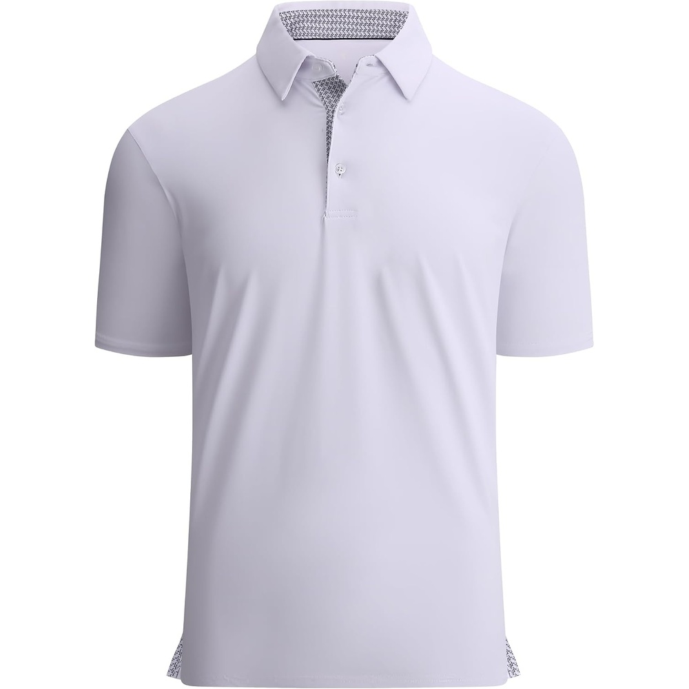 image:imageAlex Vando Mens Golf Shirt QuickDry Solid Short Sleeve Polo ShirtsWhite 09