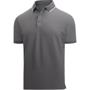 Alex Vando Mens Golf Shirt Moisture Wicking Quick-Dry Short Sleeve Polo(Dk Grey 188)