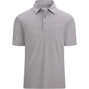 Alex Vando Mens Golf Shirt Moisture Wicking Quick-Dry Short Sleeve Polo(Grey)