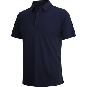 Alex Vando Mens Golf Shirt Moisture Wicking Quick-Dry Short Sleeve Polo(Navy Stripe 87)