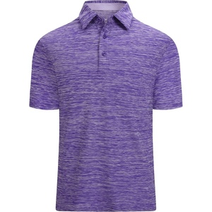 Alex Vando Mens Golf Shirt Moisture Wicking Quick-Dry Short Sleeve Polo(Purple)
