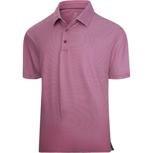 Alex Vando Mens Golf Shirt Moisture Wicking Quick-Dry Short Sleeve Polo(Red Stripe 215)