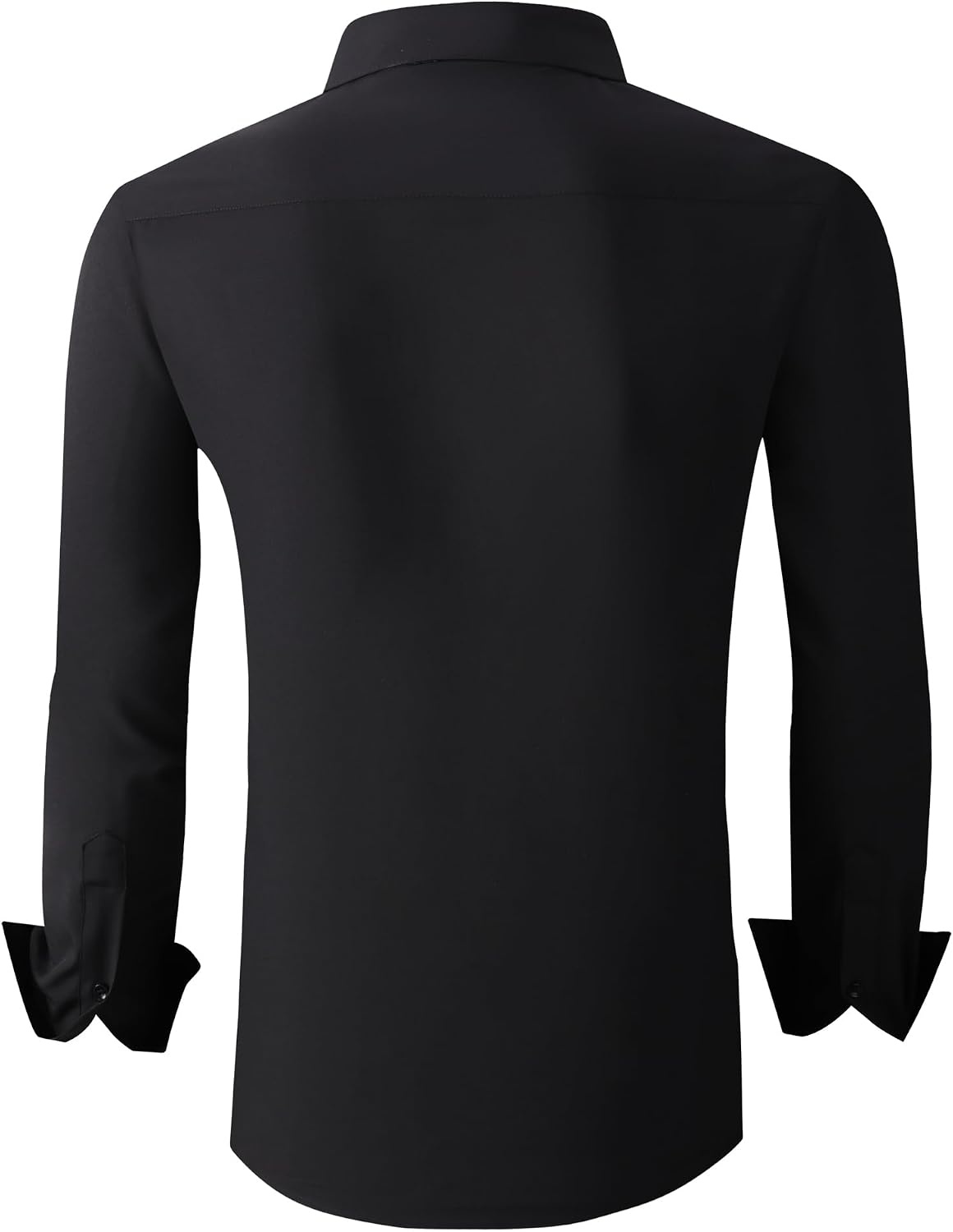 image:imageAlex Vando Mens Regular Fit Long Sleeve Stretch Dress Shirts06 Black