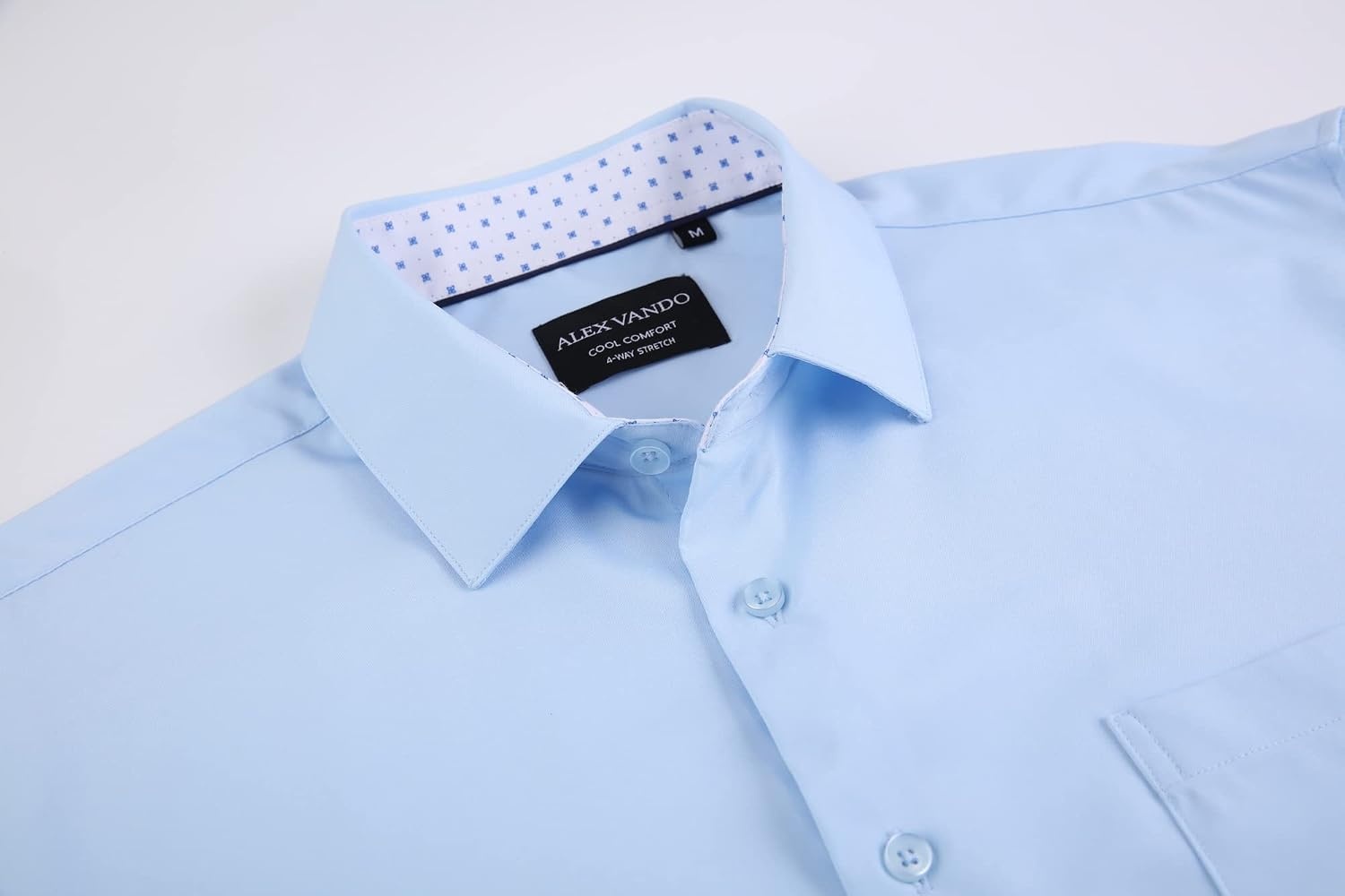 image:imageAlex Vando Mens Regular Fit Long Sleeve Stretch Dress Shirts06 Blue