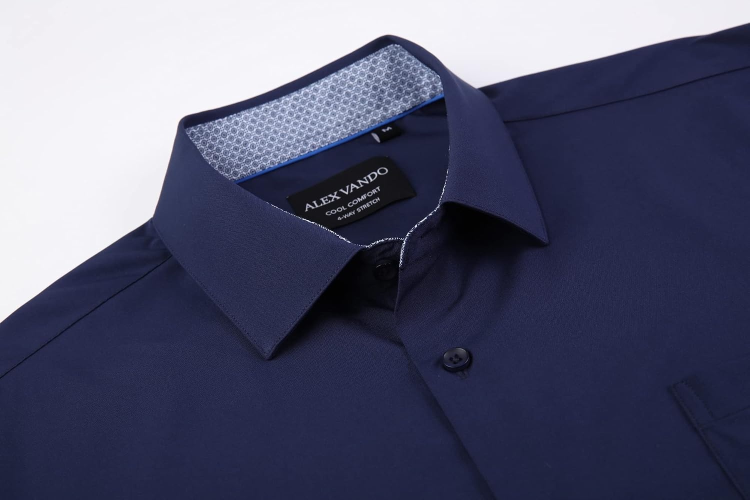 image:imageAlex Vando Mens Regular Fit Long Sleeve Stretch Dress Shirts06 Navy