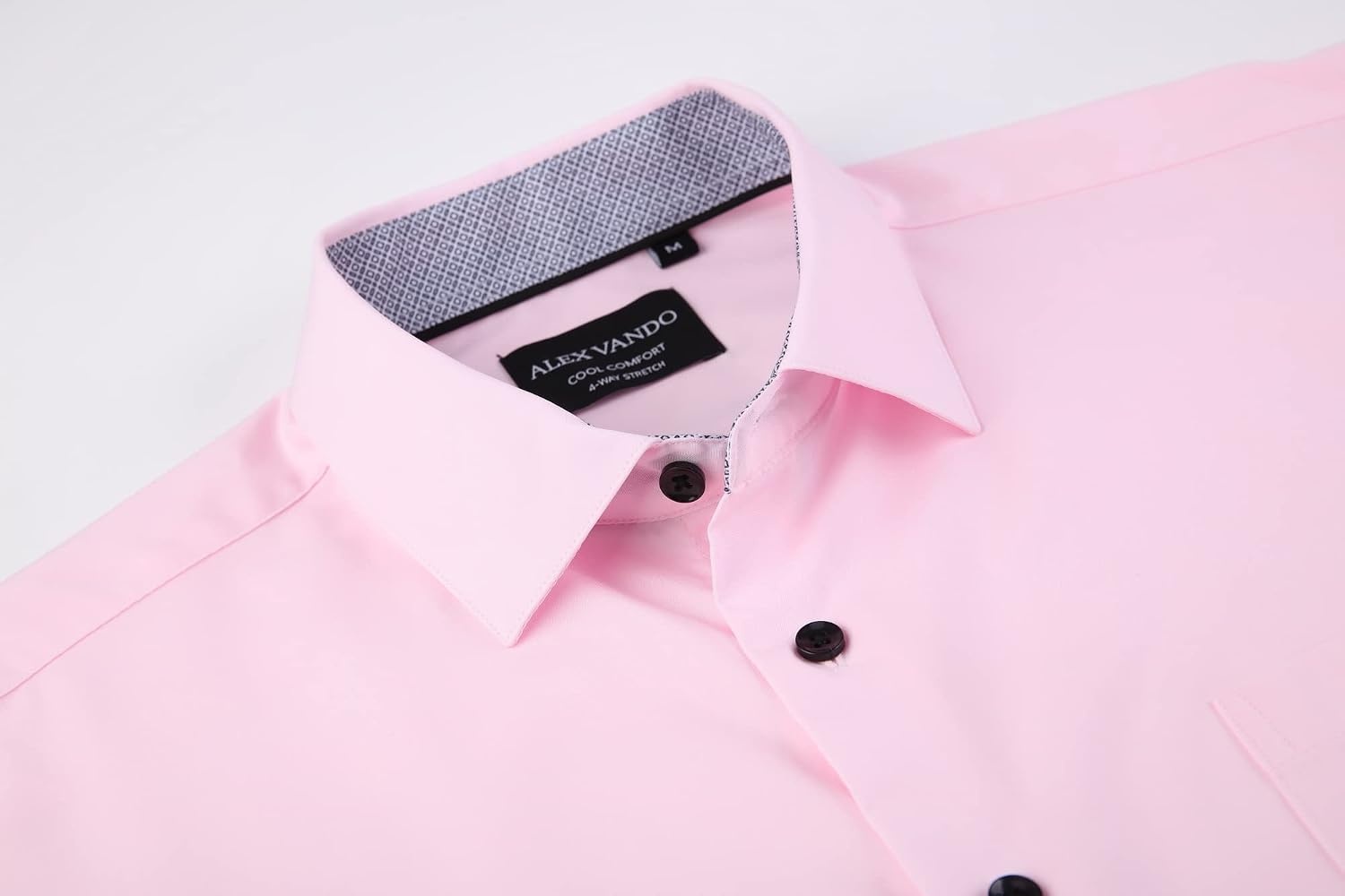 image:imageAlex Vando Mens Regular Fit Long Sleeve Stretch Dress Shirts06 Pink