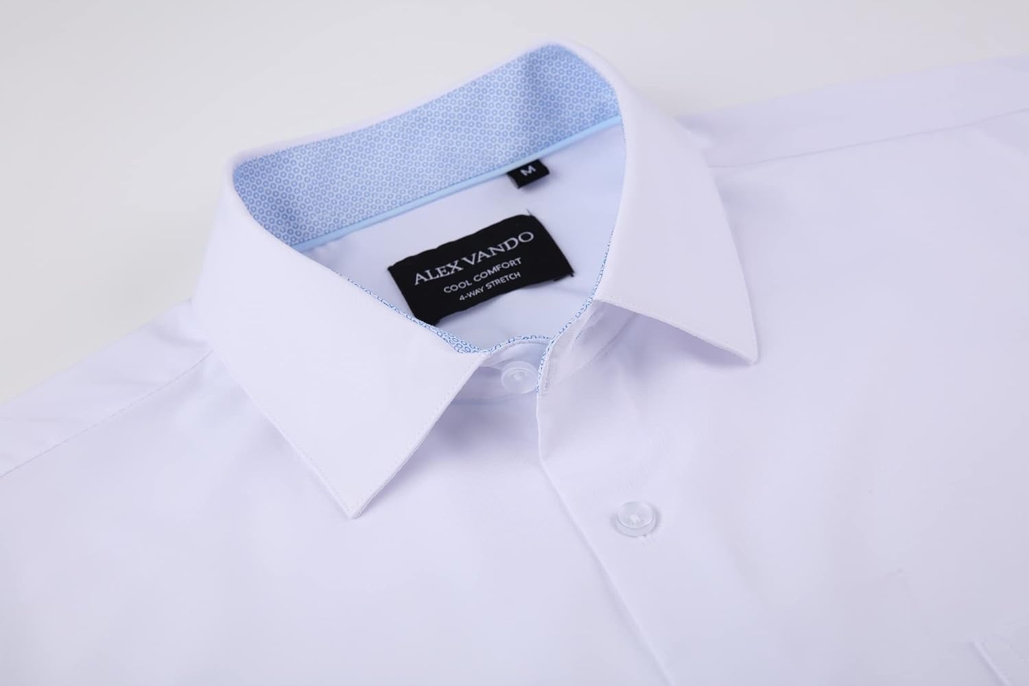 image:imageAlex Vando Mens Regular Fit Long Sleeve Stretch Dress Shirts06 White