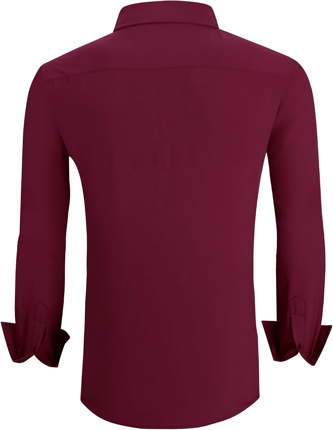 image:imageAlex Vando Mens Regular Fit Long Sleeve Stretch Dress ShirtsBurgundy