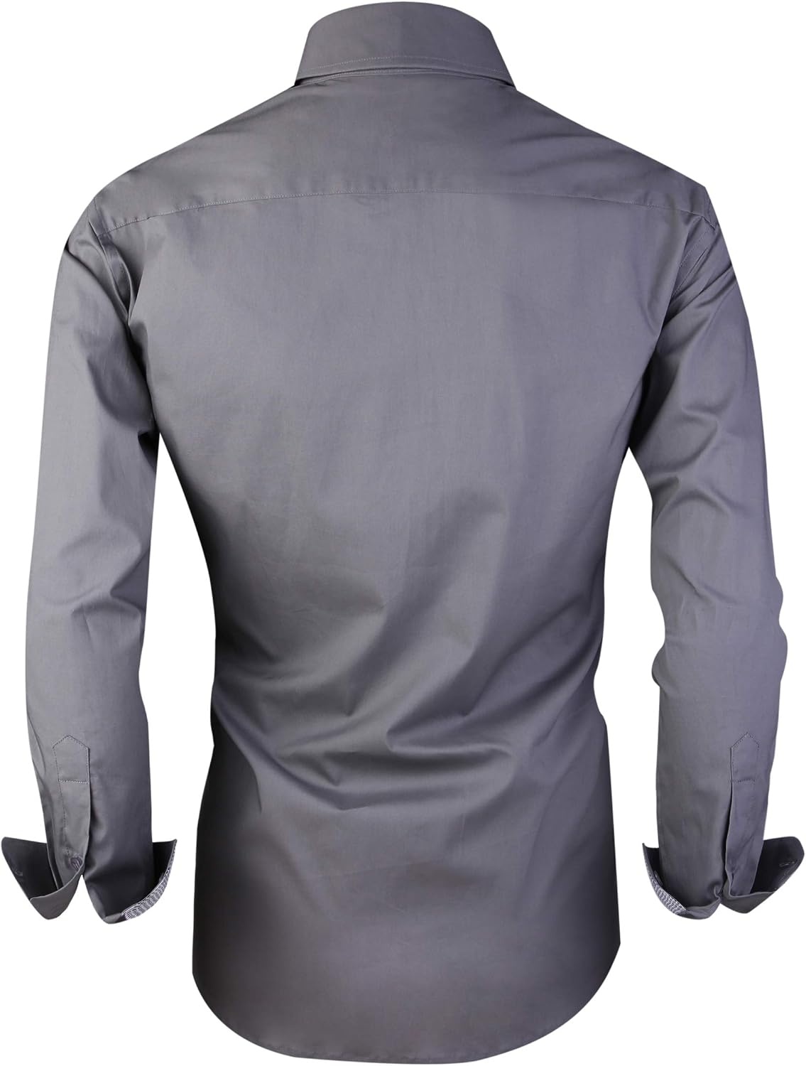 image:imageAlex Vando Mens Regular Fit Long Sleeve Stretch Dress ShirtsCharcoal