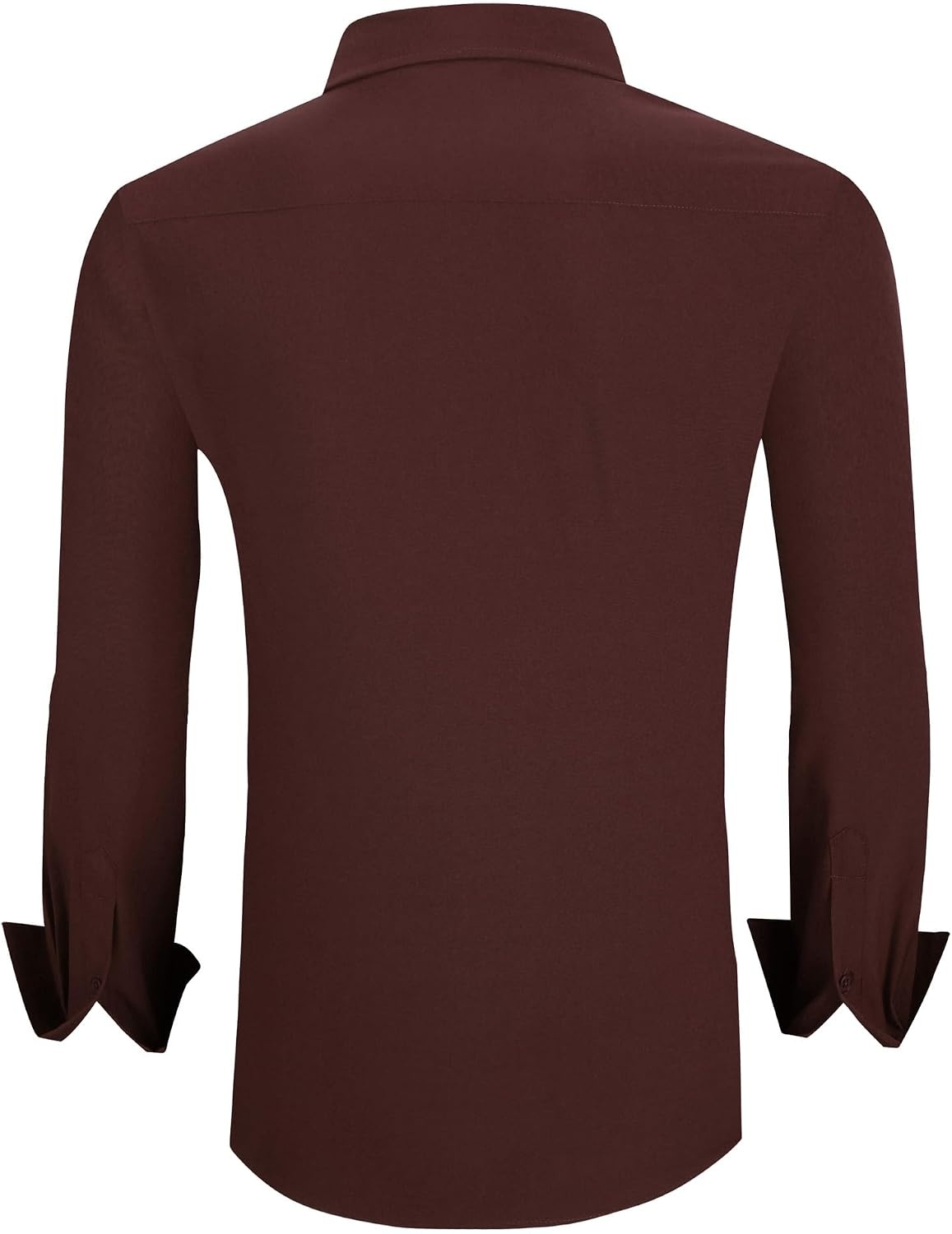 image:imageAlex Vando Mens Regular Fit Long Sleeve Stretch Dress ShirtsCoffee