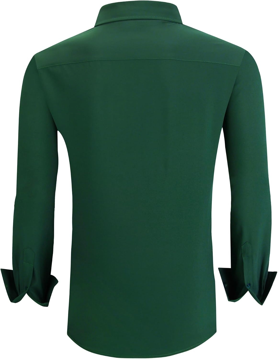 image:imageAlex Vando Mens Regular Fit Long Sleeve Stretch Dress ShirtsForest Green