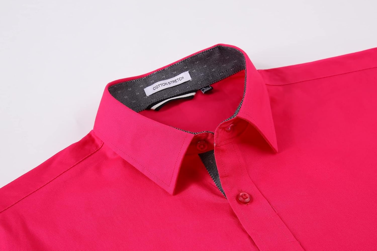 image:imageAlex Vando Mens Regular Fit Long Sleeve Stretch Dress ShirtsFuchsia