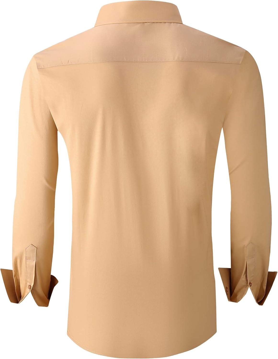 image:imageAlex Vando Mens Regular Fit Long Sleeve Stretch Dress ShirtsKhaki