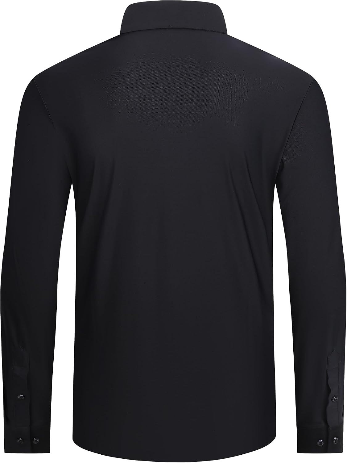 image:imageAlex Vando Mens Regular Fit Long Sleeve Stretch Dress ShirtsKnit Black