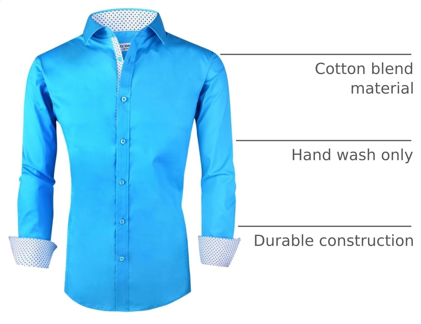 image:imageAlex Vando Mens Regular Fit Long Sleeve Stretch Dress ShirtsL17turquoise