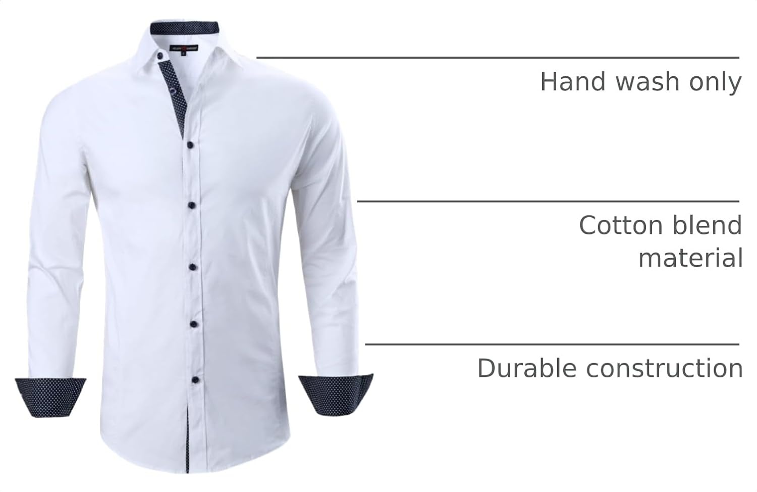 image:imageAlex Vando Mens Regular Fit Long Sleeve Stretch Dress ShirtsL17white