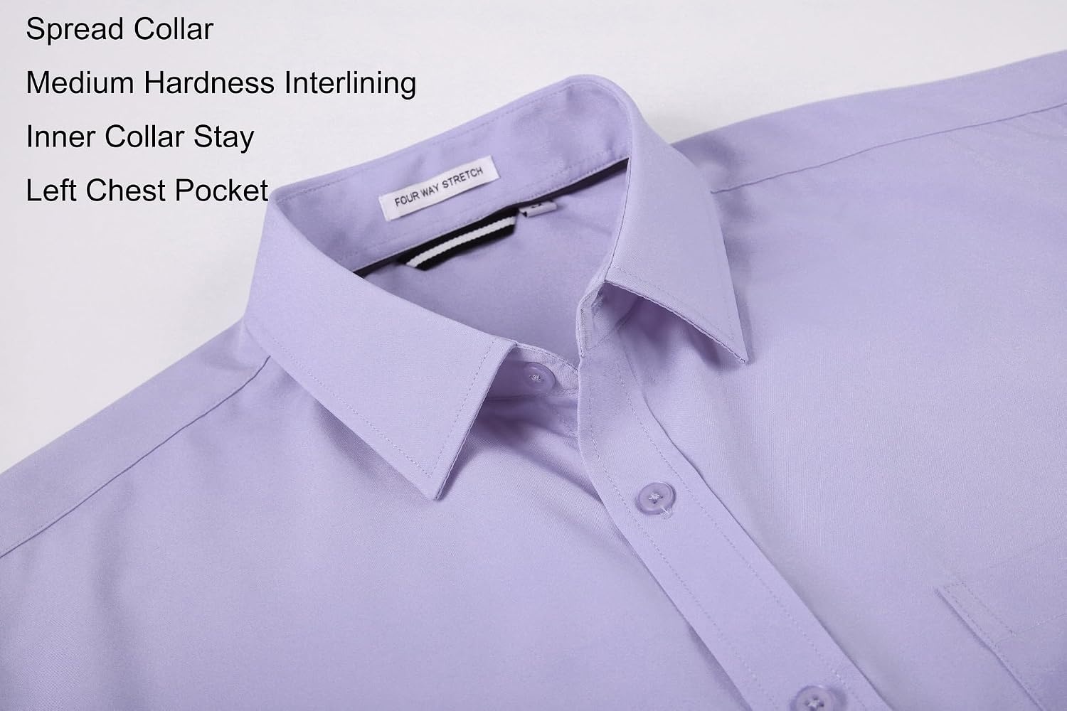 image:imageAlex Vando Mens Regular Fit Long Sleeve Stretch Dress ShirtsLilac