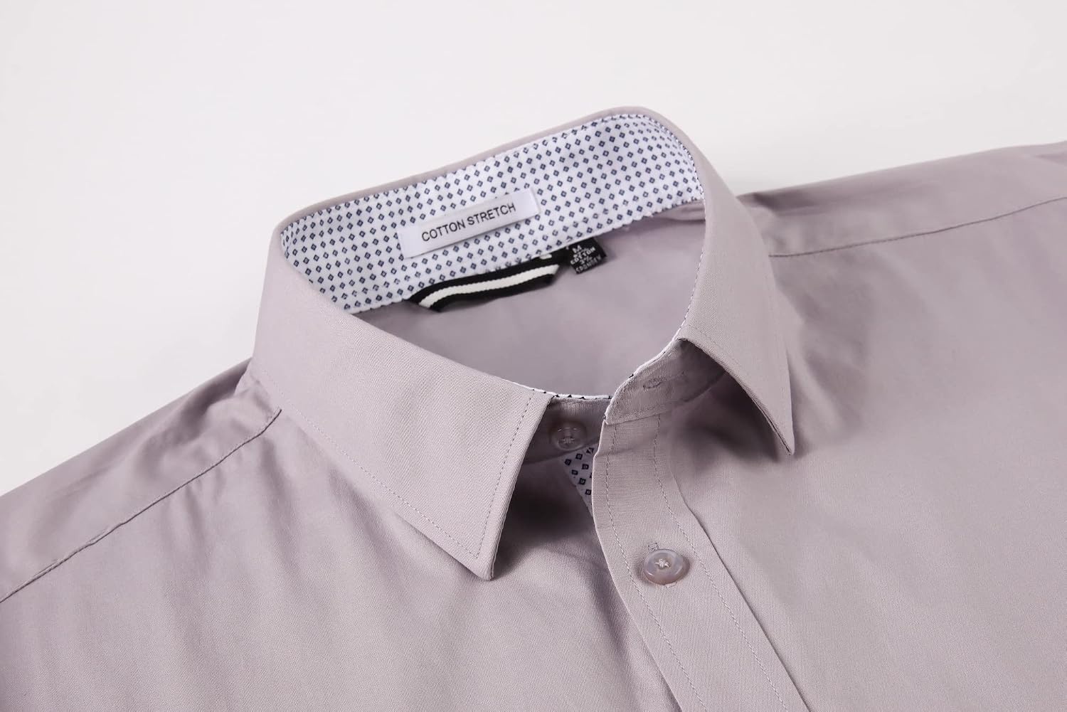 image:imageAlex Vando Mens Regular Fit Long Sleeve Stretch Dress ShirtsLt Grey