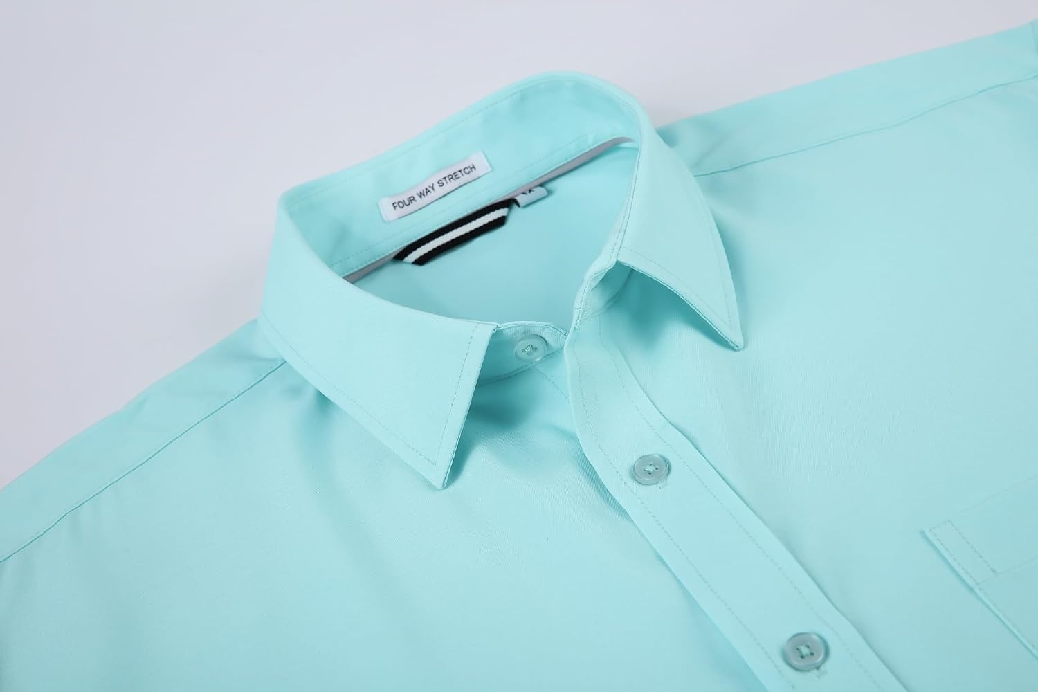 image:imageAlex Vando Mens Regular Fit Long Sleeve Stretch Dress ShirtsMint