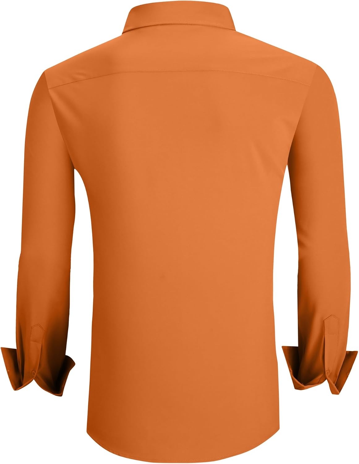 image:imageAlex Vando Mens Regular Fit Long Sleeve Stretch Dress ShirtsOrange