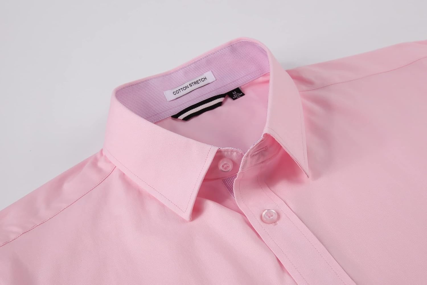 image:imageAlex Vando Mens Regular Fit Long Sleeve Stretch Dress ShirtsPink