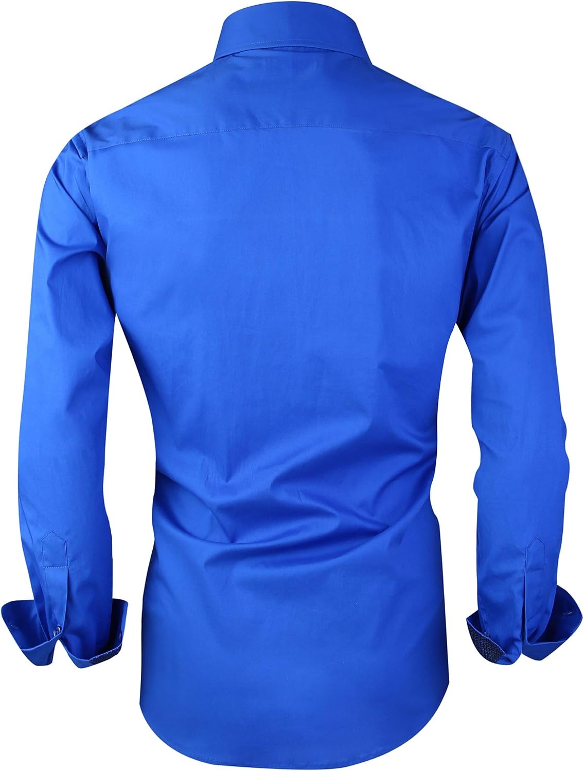 image:imageAlex Vando Mens Regular Fit Long Sleeve Stretch Dress ShirtsRoral Blue