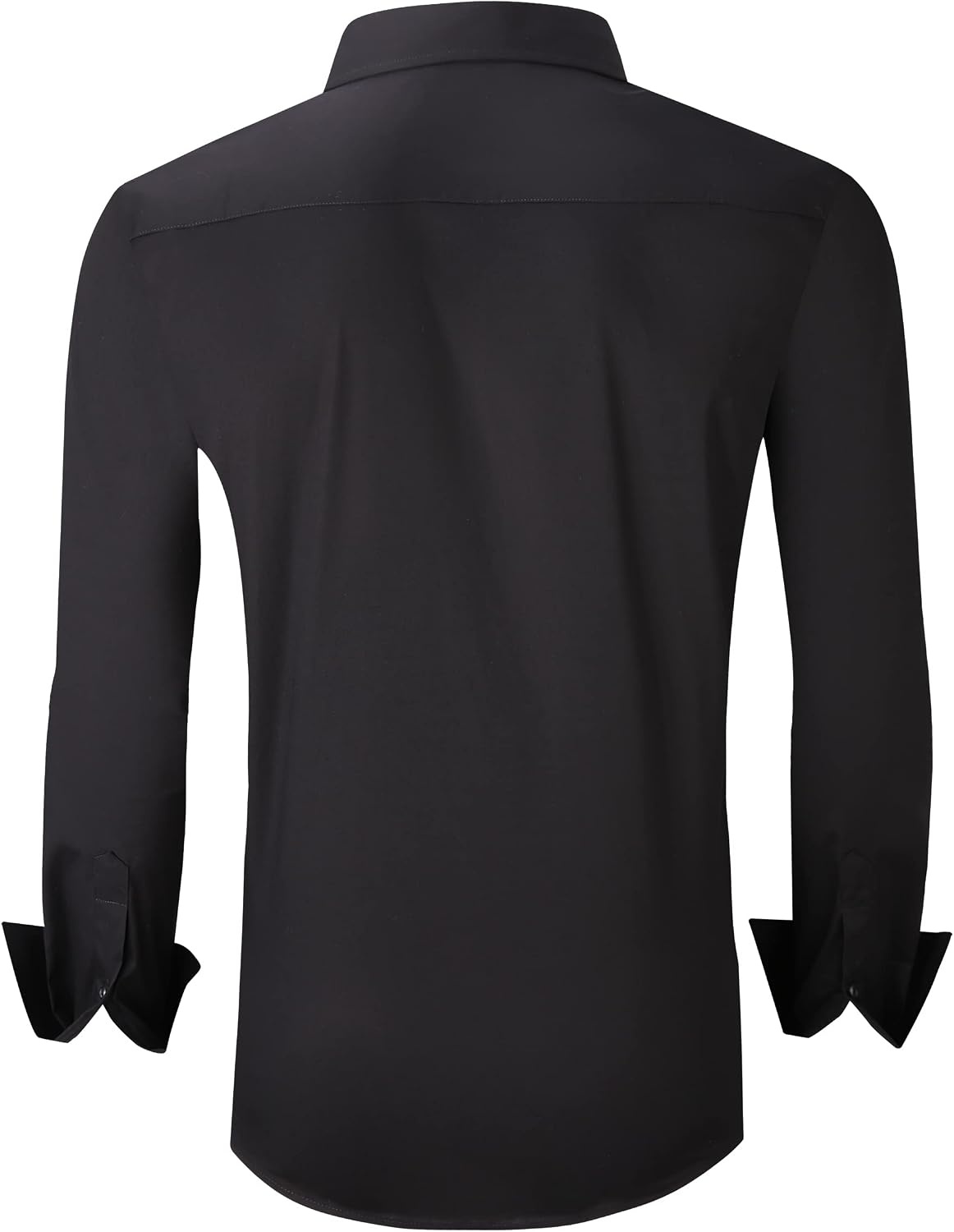 image:imageAlex Vando Mens Regular Fit Long Sleeve Stretch Dress ShirtsSolid Black