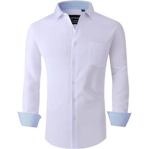 Alex Vando Mens Regular Fit Long Sleeve Stretch Dress Shirts(06 White)