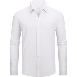 Alex Vando Mens Regular Fit Long Sleeve Stretch Dress Shirts(Knit White)
