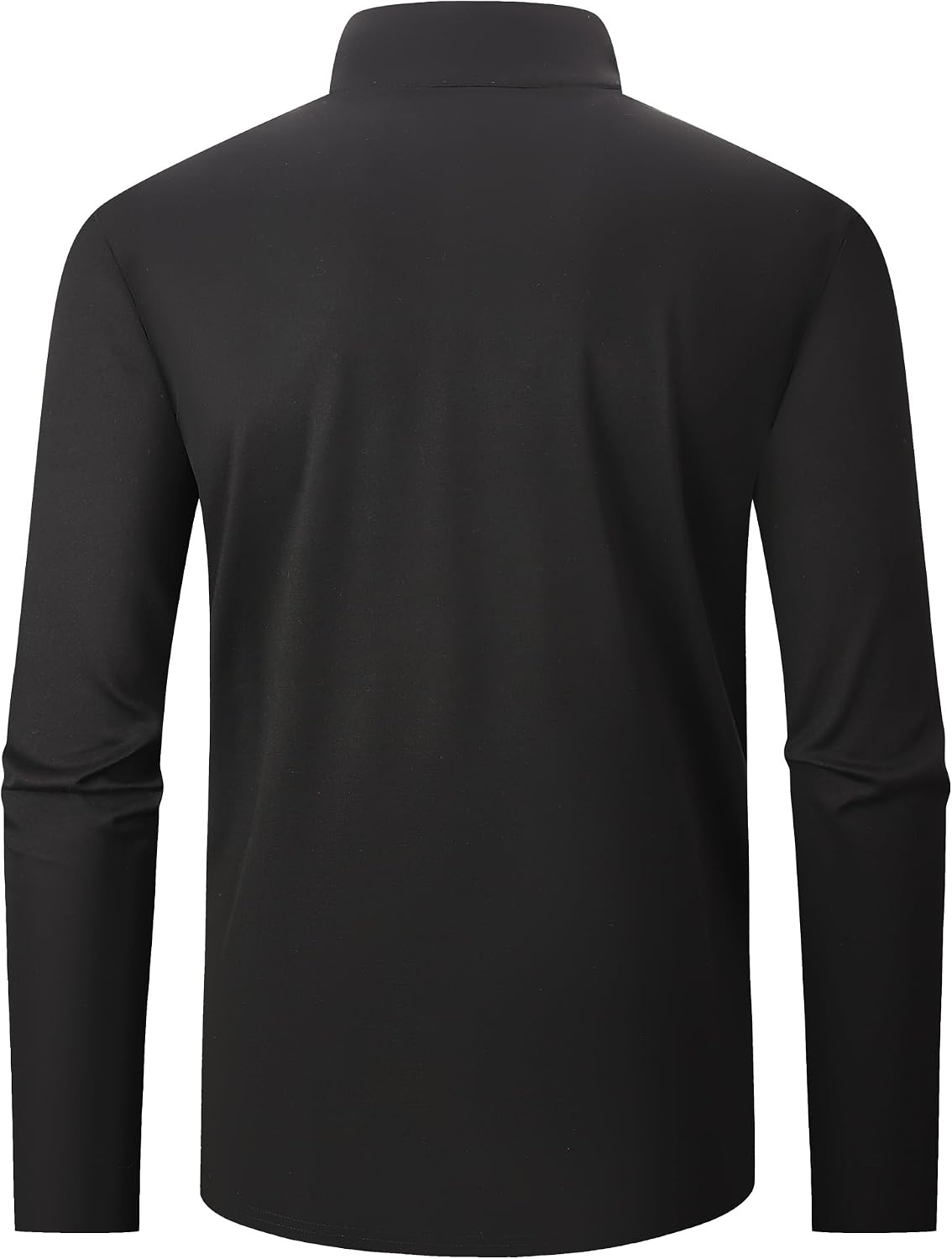 image:imageAlex Vando Mens Long Sleeve Color Block Mock Neck Zipper Golf ShirtsBlack 171