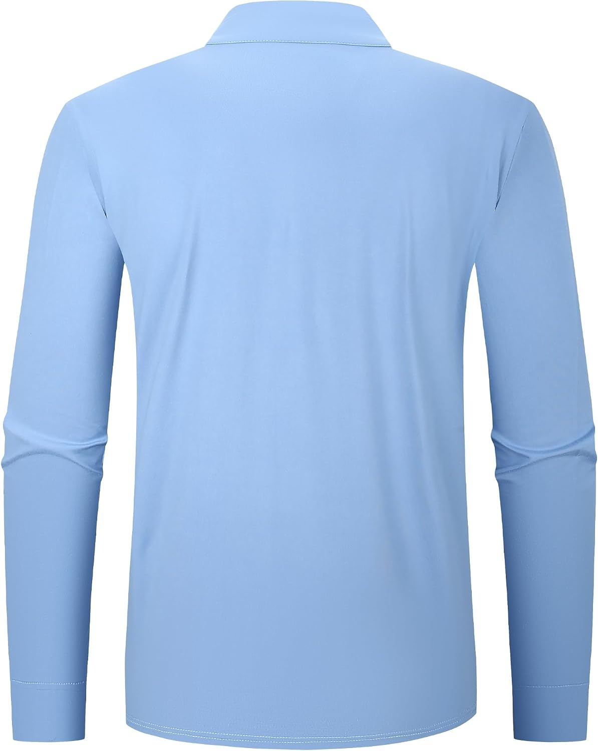 image:imageAlex Vando Mens Long Sleeve Color Block Mock Neck Zipper Golf ShirtsBlue 171
