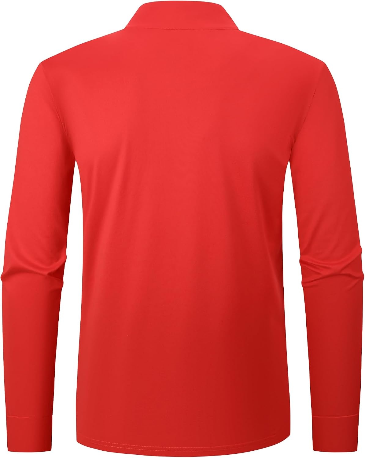 image:imageAlex Vando Mens Long Sleeve Color Block Mock Neck Zipper Golf ShirtsRed 171
