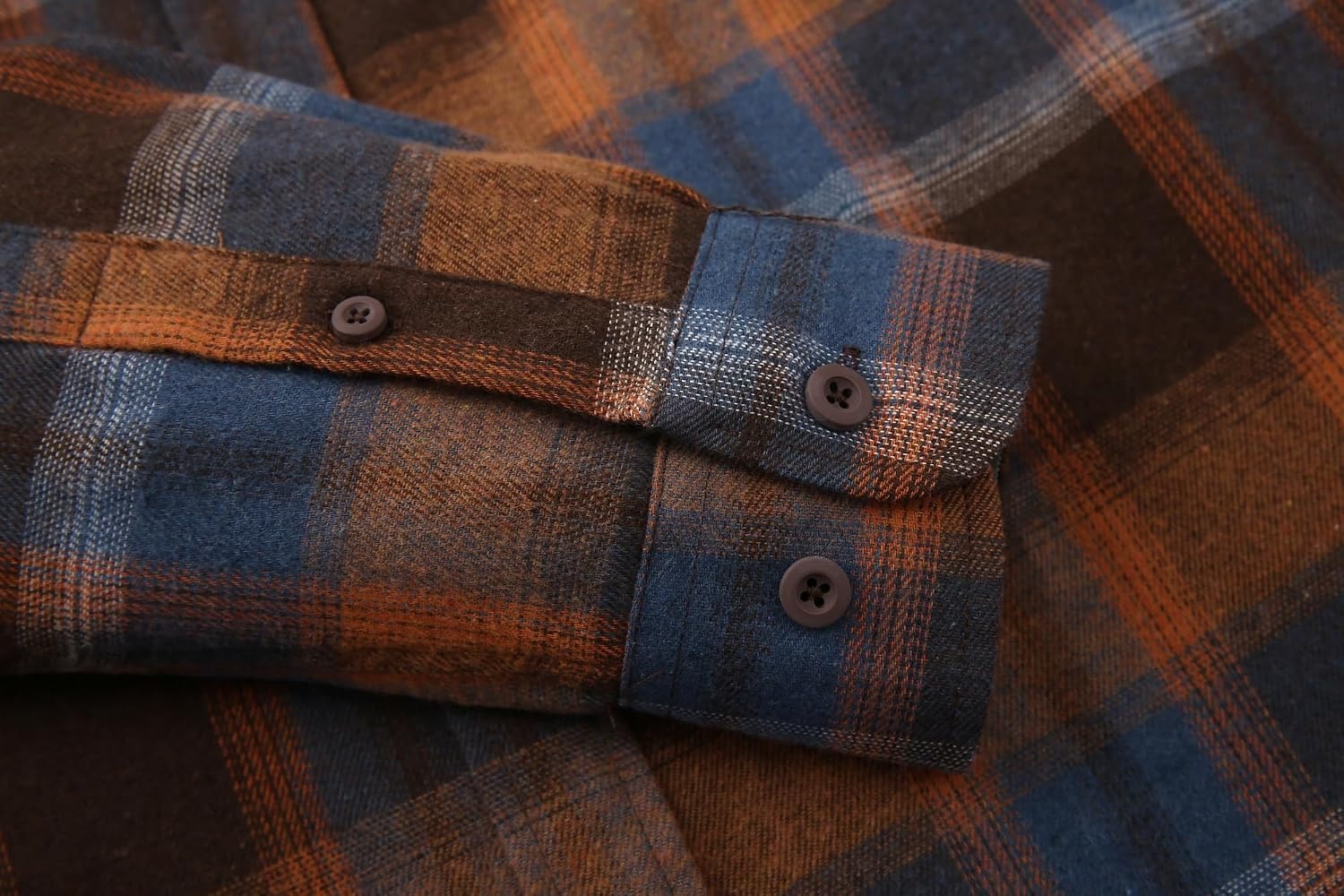 image:imageAlex Vando Mens Button Down Regular Fit Long Sleeve Casual Flannel ShirtsNavyOrange 408