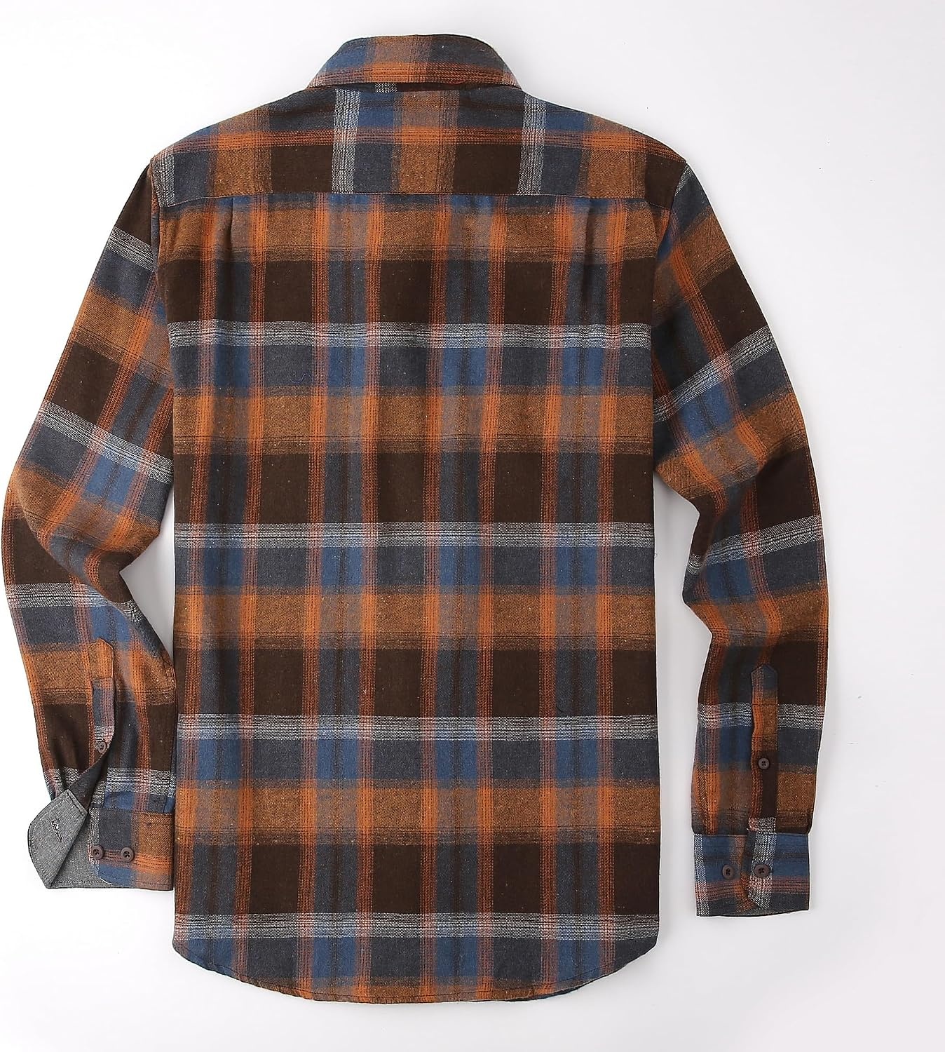 image:imageAlex Vando Mens Button Down Regular Fit Long Sleeve Casual Flannel ShirtsNavyOrange 408