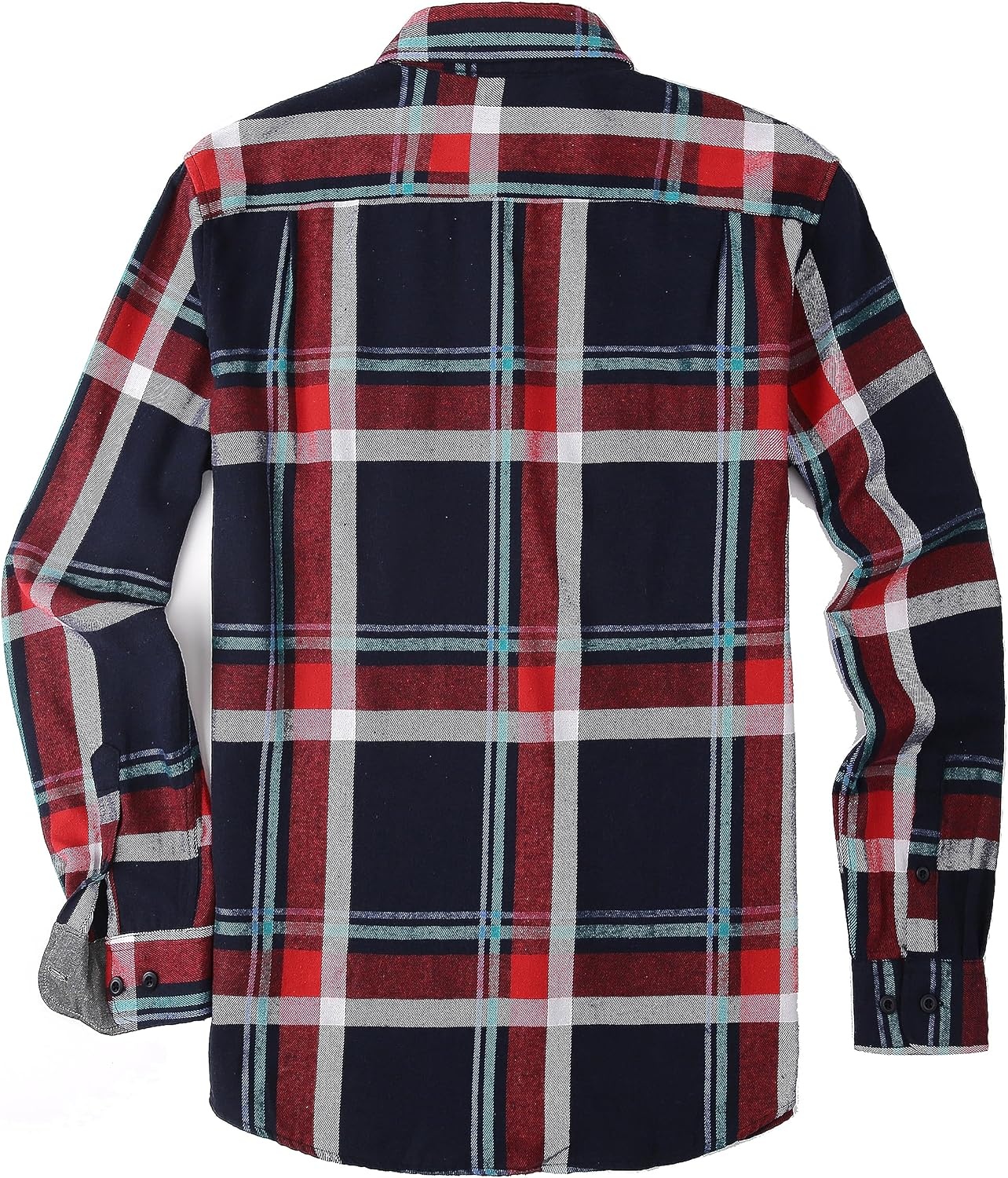 image:imageAlex Vando Mens Button Down Regular Fit Long Sleeve Casual Flannel ShirtsNavyRed 410